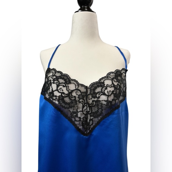 NWOT, AVON Fashions, Lace-Trimmed Silky Negligee, Large, Blue - Picture 3 of 14